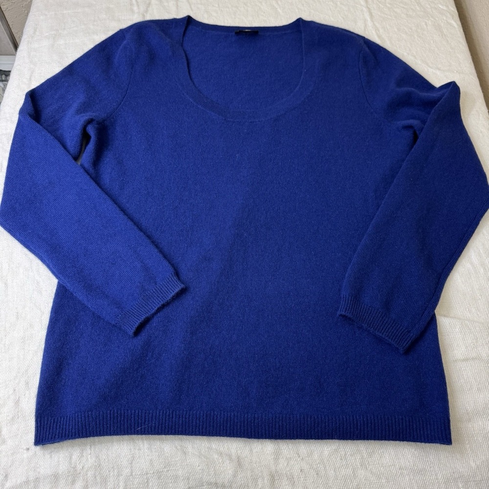 Talbots 100% Cashmere Sweater Women's M Royal Blue Soft Knit Quiet Luxury Preppy